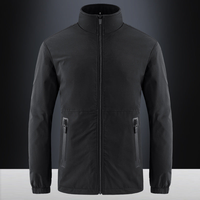 Herren Softshelljacke mit hohem Stehkragen und wasserabweisender Oberfläche Drune