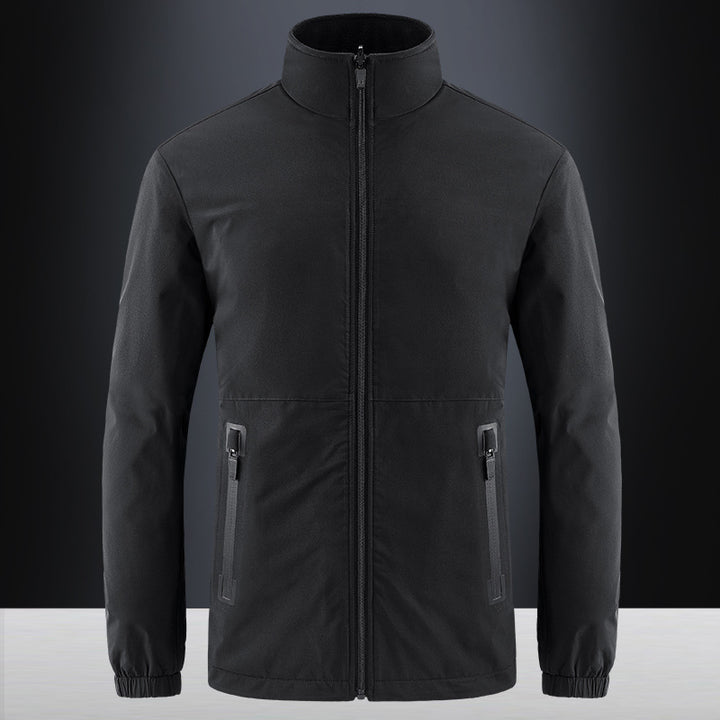 Herren Softshelljacke mit hohem Stehkragen und wasserabweisender Oberfläche Drune