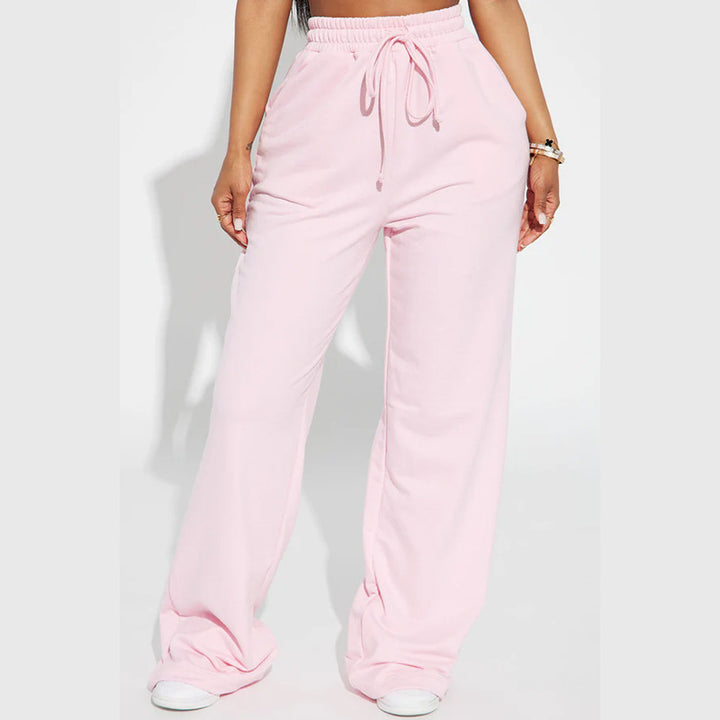 Damen weite Sweatpants mit elastischem Bund und Kordelzug Drune