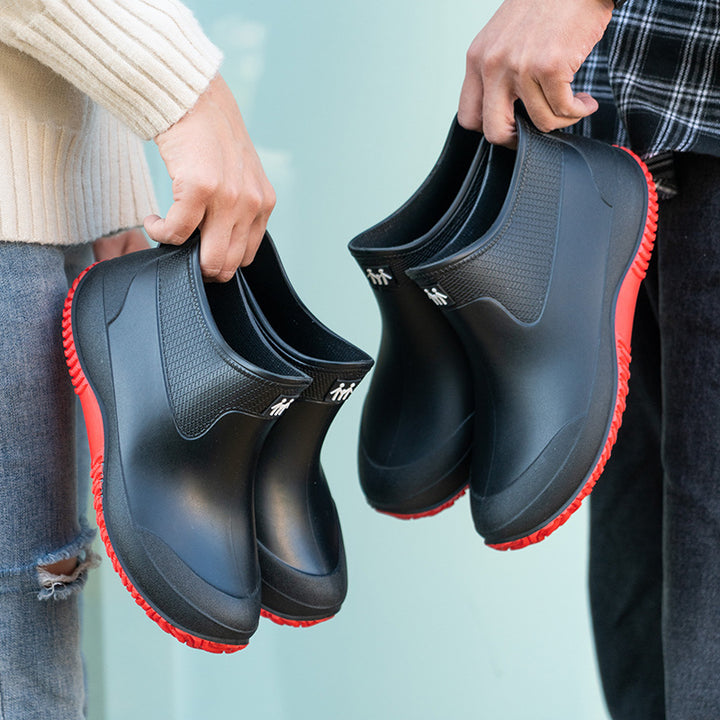 Herren Kurzschaftige wasserdichte Gummistiefelette mit griffiger Profilsohle Drune