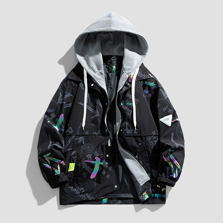 Damen Modische Kapuzenjacke mit grafischem Design Drune