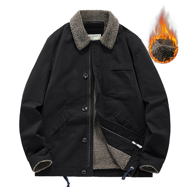 Herren Lässige Übergangsjacke mit Teddyfutter Drune
