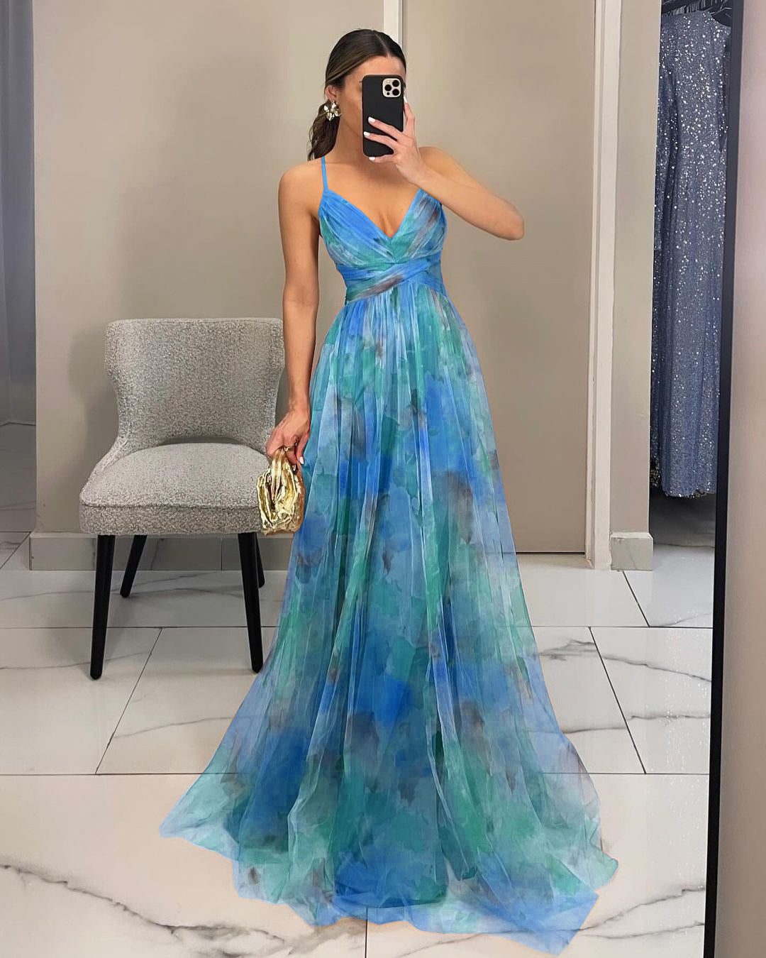 Maxikleid für Damen mit gedrehtem Frontdetail Drune