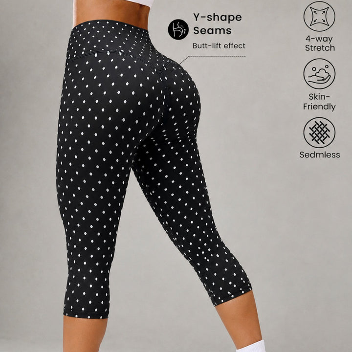 Damen Sportliche 3/4-Leggings mit Y-förmigen Nähten und Anti-Cellulite-Effekt Drune