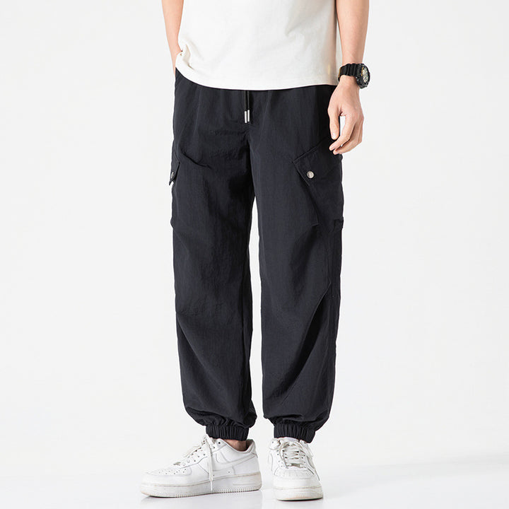 Herren utilitarische Cargo-Joggerhose mit Tunnelzugbund, Mehrfachtaschen und elastischem Knöchelabschluss Drune