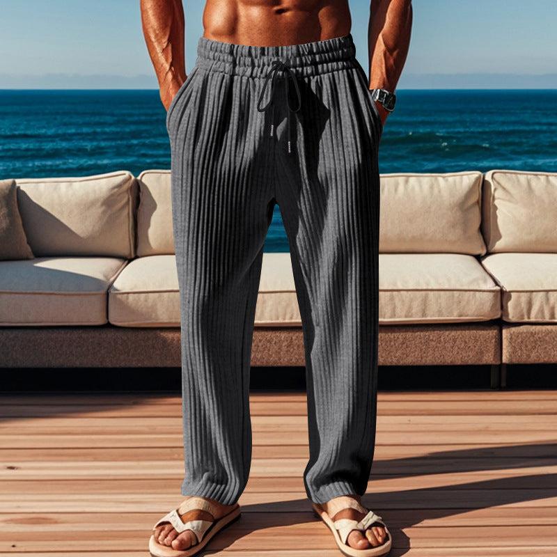 Herren lässige Freizeithose mit atmungsaktivem Material und elastischem Bund Drune