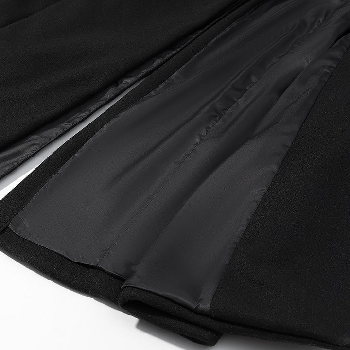 Damen nan eleganter Maxi-Mantel mit taillierter Silhouette Schalkragen und Pattentaschen Drune