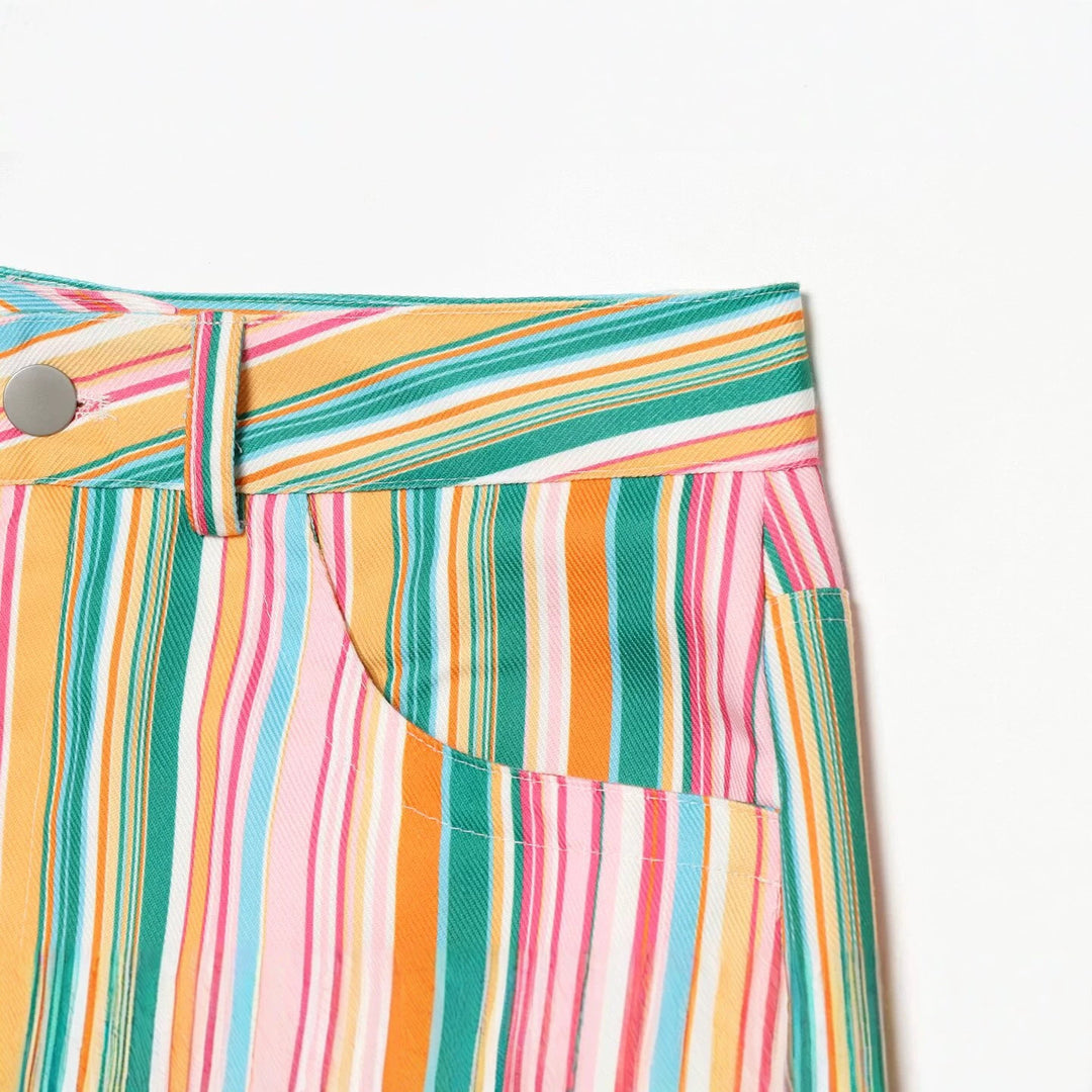 Damen Leicht fallende Palazzo-Hose mit hoher Taille und seitlichen Eingrifftaschen Drune
