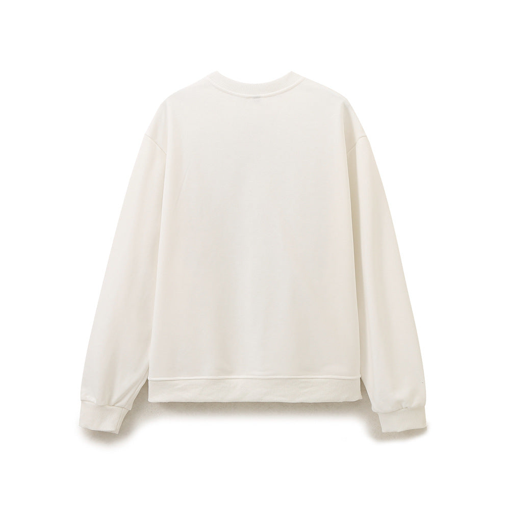 Damen Sweatshirt mit grafischem Print und hohen Kragen Drune