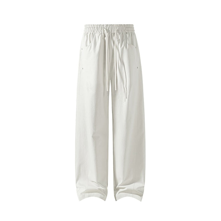 Damen Weit geschnittene Loungehose mit Kordelzug, hoher Taille und tiefen Eingrifftaschen Drune