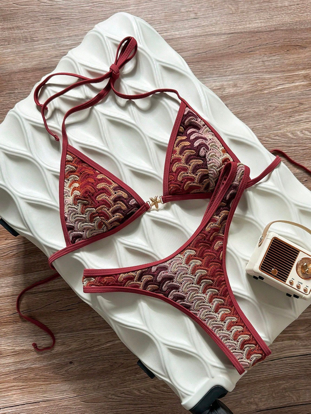 Damen Triangel-Bikini mit eleganter Rippstruktur Drune
