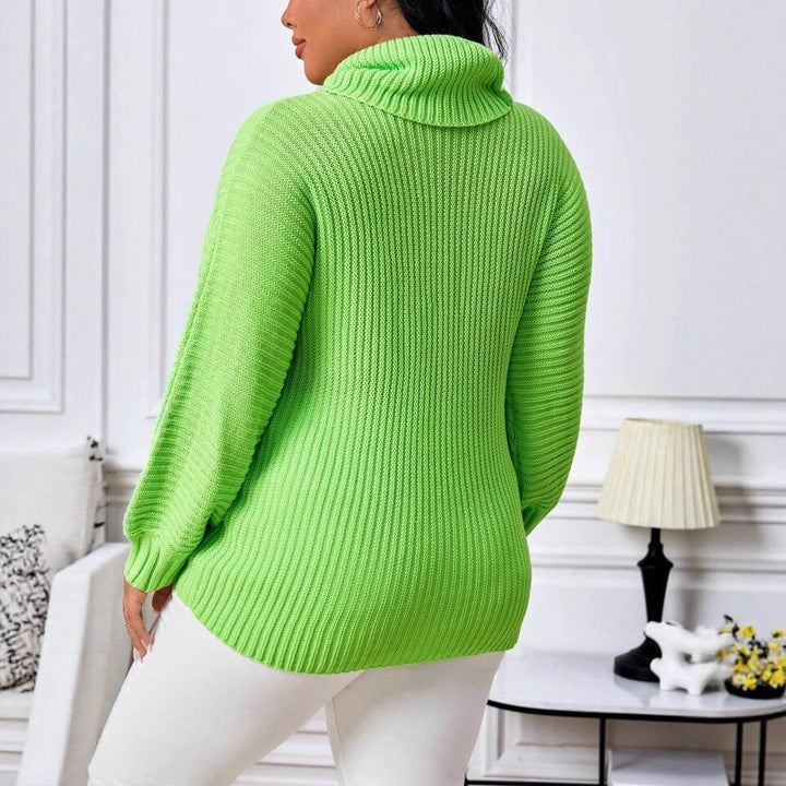 Damen Grobstrickpullover mit hohem Kragen und strukturiertem Design Drune