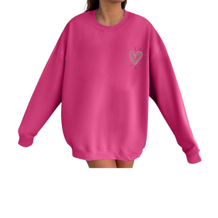 Damen Bequemer Sweatshirt mit Herzmotiv Drune
