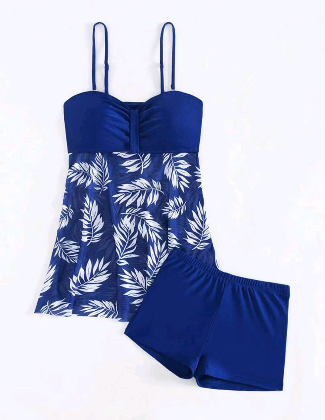 Damen Tankini-Set mit floralem Oberteil und sportlicher Shorts Drune