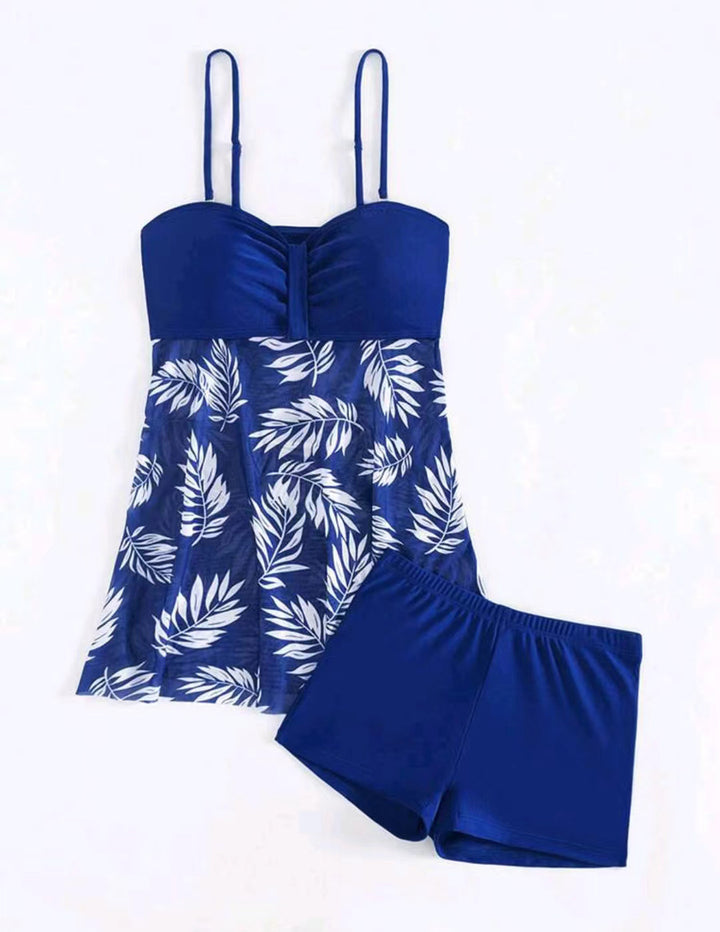 Damen Tankini-Set mit floralem Oberteil und sportlicher Shorts Drune