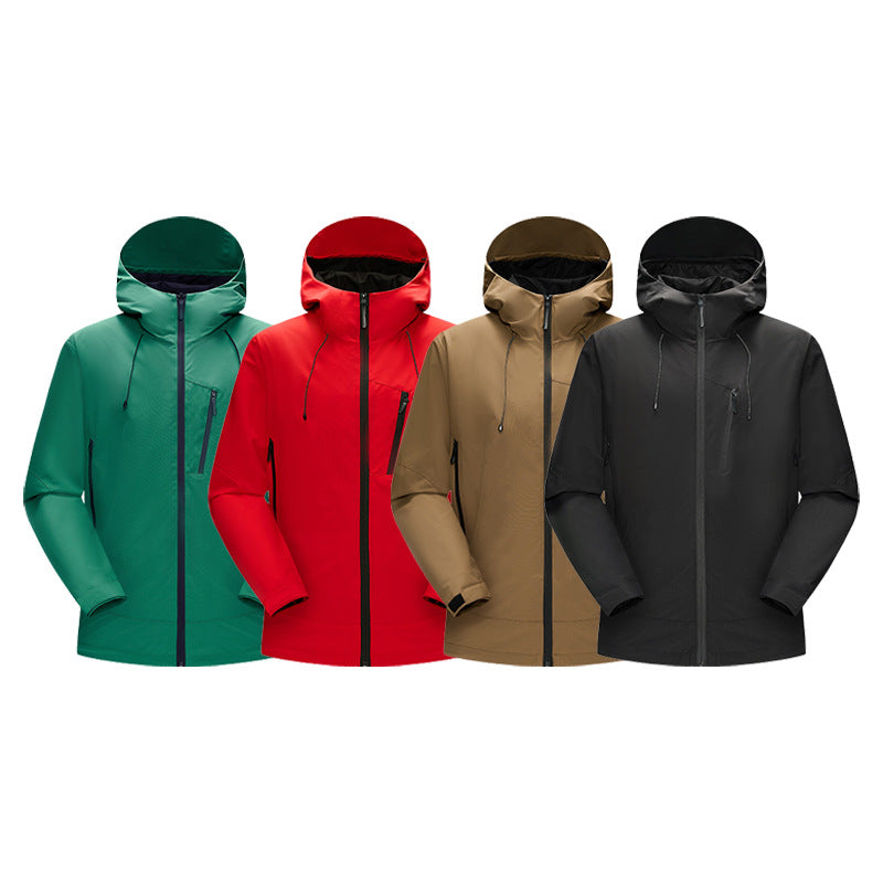 Herren Wasserabweisende Softshell‑Jacke mit verstellbarer Kapuze und schräger Brusttasche Drune
