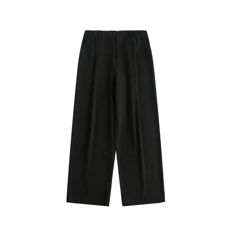 Damen Weite hochtaillierte Stoffhose mit Bundfalte und weitem Bein Drune