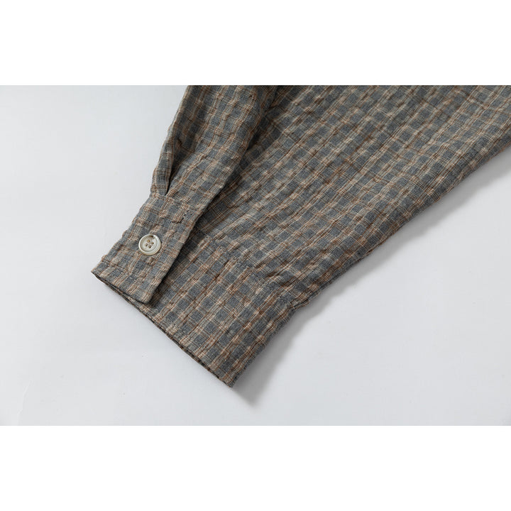 Herren Leichtes Karo-Overshirt aus Baumwollmischung mit geradem Saum und aufgesetzter Brusttasche Drune