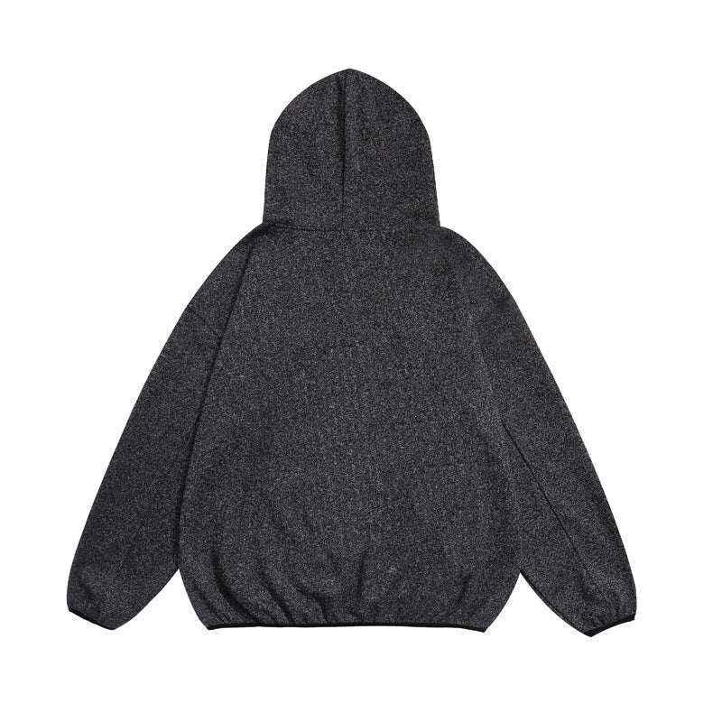 Unisex Kuscheliger Oversize-Kapuzenpullover mit elastischem Saum und halbem Reißverschluss Drune