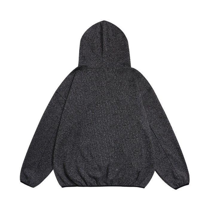 Unisex Kuscheliger Oversize-Kapuzenpullover mit elastischem Saum und halbem Reißverschluss Drune