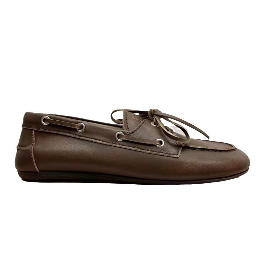 Damen Freizeit Leder Slipper Drune