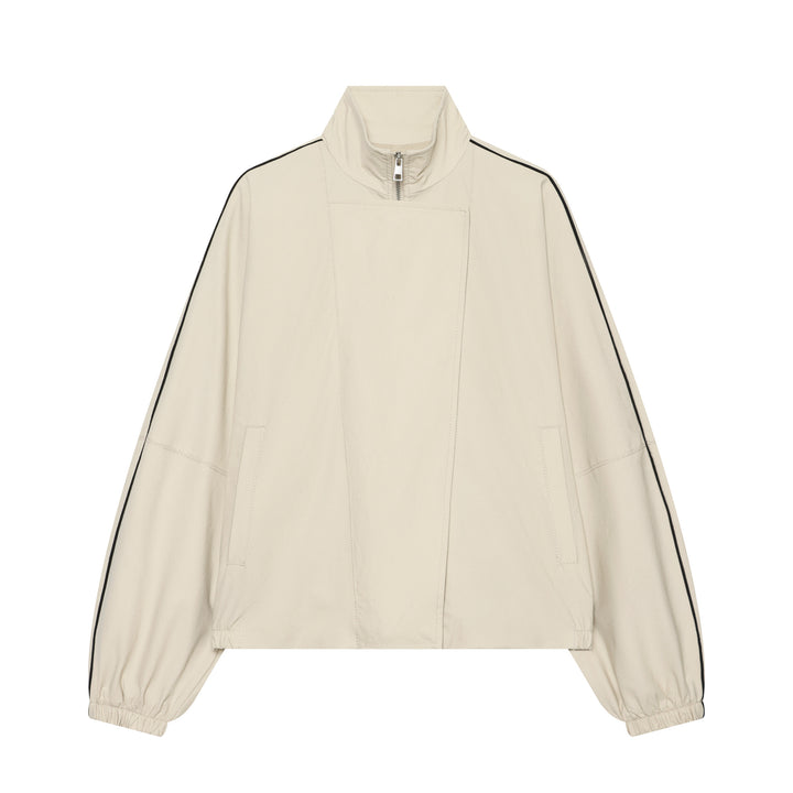Damen Leichte wattierte Windjacke mit Stehkragen und Polka‑Dot‑Print Drune