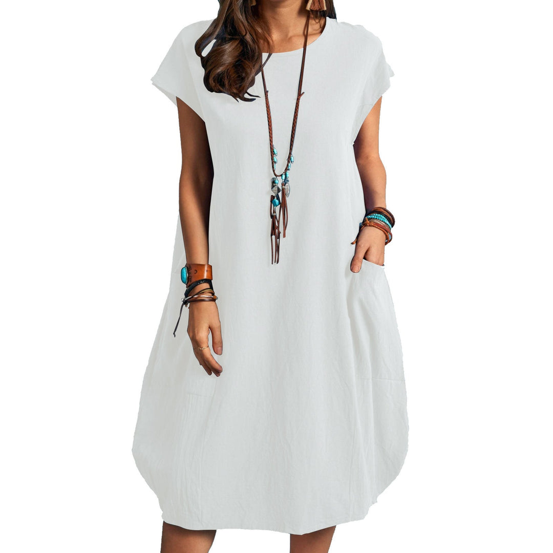 Damen luftiges Sommerkleid mit praktischen Taschen und modernem Schnitt Drune