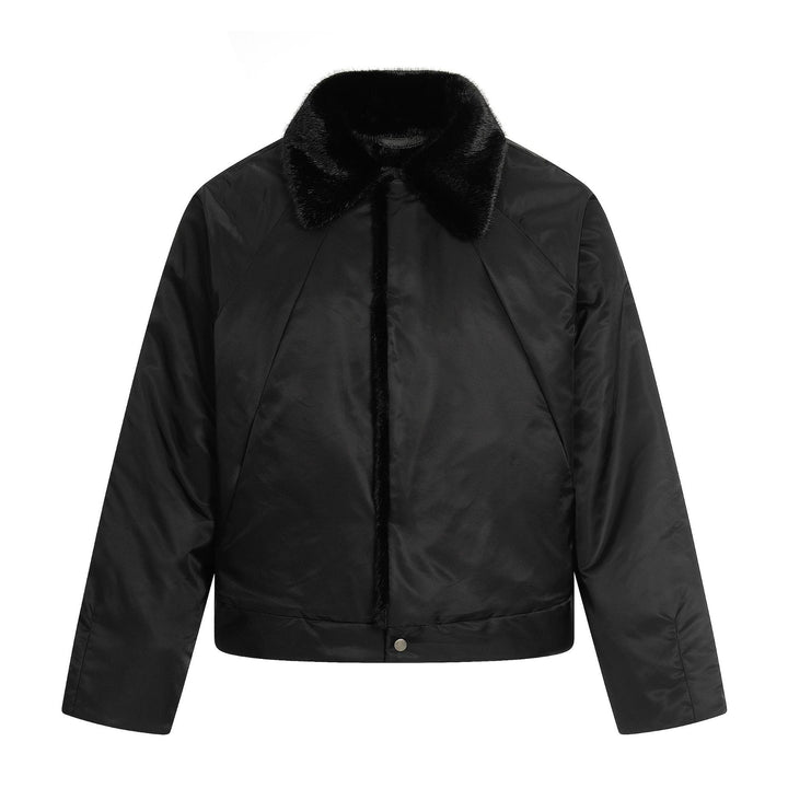 Damen Kurz geschnittener gesteppter Blouson mit Webpelzkragen Drune