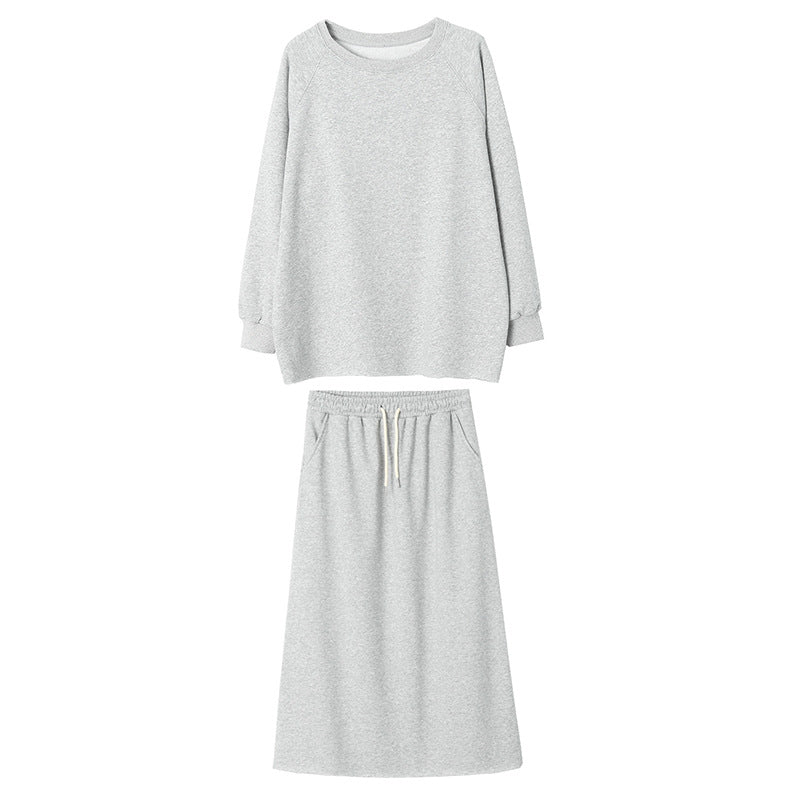 Damen lässiges Sweatshirt mit Skirt-Set Drune