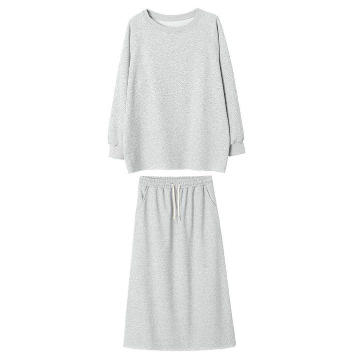 Damen lässiges Sweatshirt mit Skirt-Set Drune
