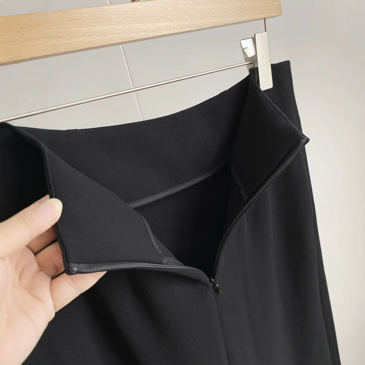 Damen Eleganter Maxirock aus hochwertigem fließendem Material Drune