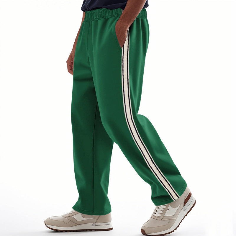 Herren nan weite Relax-Trackhose im Retro-Stil mit doppelter Seitenpaspel und elastischem Komfortbund Drune