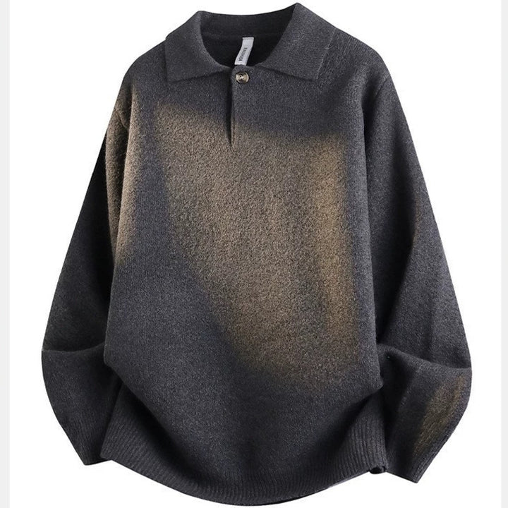 Herren Lässiger Strickpullover mit Polokragen Drune