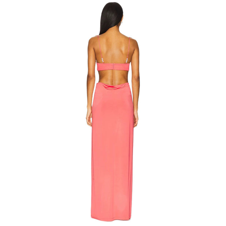Damen nan Maxikleid mit Bustier-Cups, seitlichen Cut-Outs und feinen Spaghettiträgern Drune