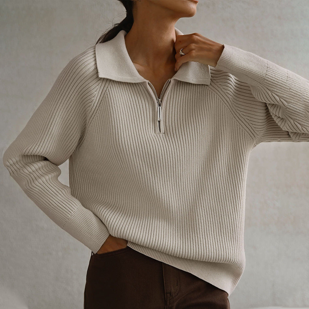 Damen Rippstrickpullover aus weichem Baumwollmix Drune