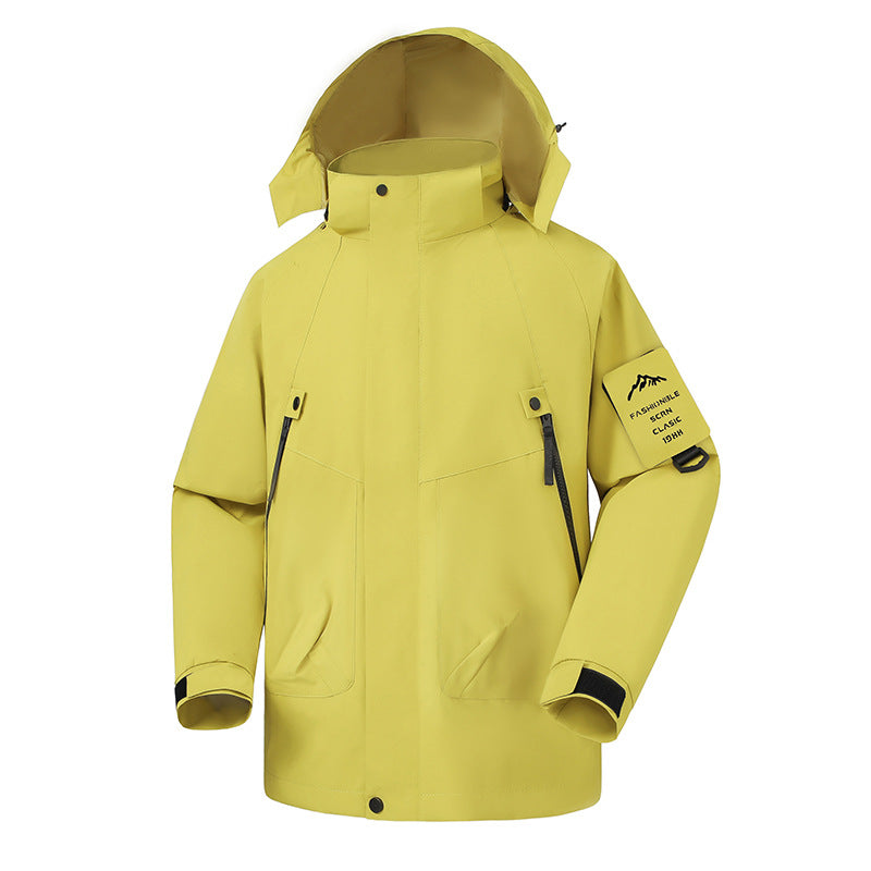 Herren Wasserdichte Softshell-Outdoorjacke mit verstellbarer Kapuze und versiegelten Nähten Drune