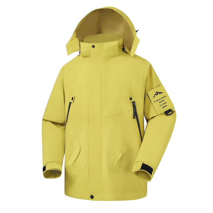 Herren Wasserdichte Softshell-Outdoorjacke mit verstellbarer Kapuze und versiegelten Nähten Drune