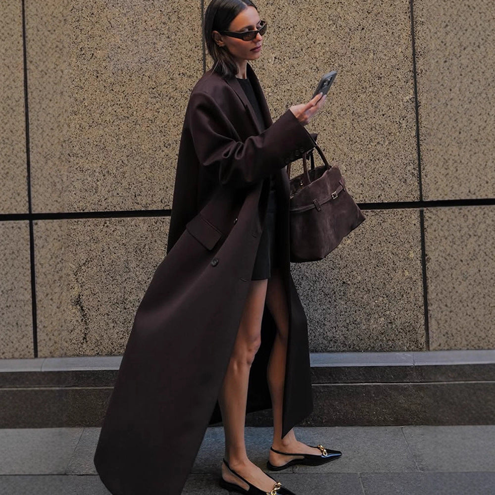 Damen Lange Oversized Jacke Drune