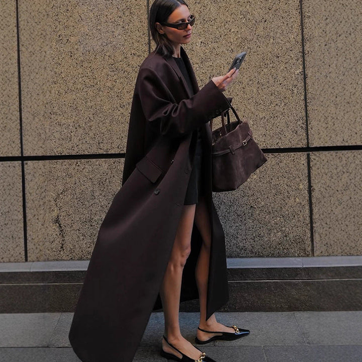 Damen Lange Oversized Jacke Drune