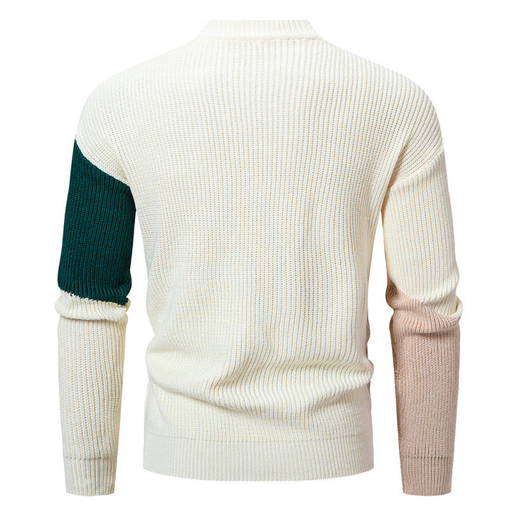 Damen modischer Stehkragenpullover mit geometrischem Muster Drune