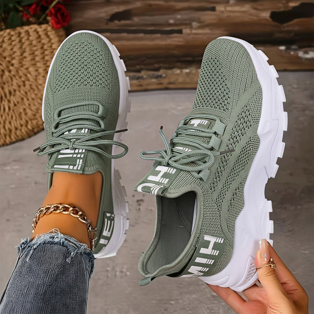 Damen Leichte und atmungsaktive Sport Sneakers mit elastischer Sohle Drune