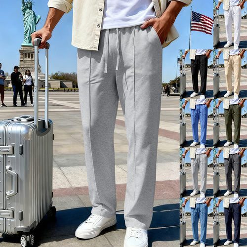 Herren nan lässig-elegante Bundfalten-Sweathose mit Bügelfalte, elastischem Tunnelzugbund und seitlichen Eingrifftaschen Drune