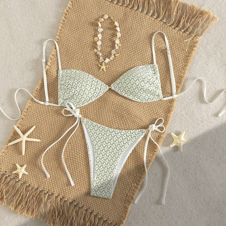 Damen Triangel-Bikini mit verspieltem Blumendruck Drune