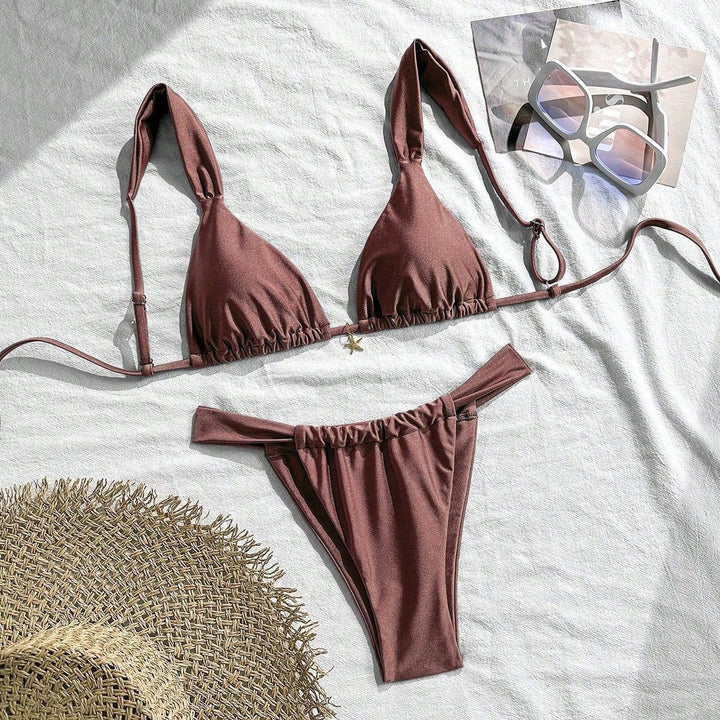Damen Bikinitop und Hochschnitt-Bikiniunterteil Drune
