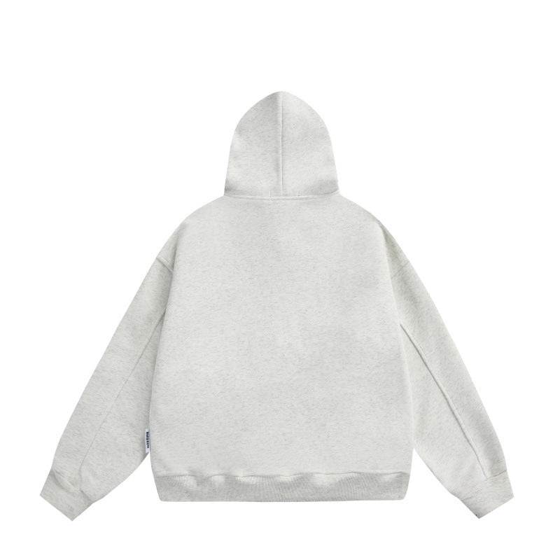 Unisex Oversize-Kapuzenpullover mit großflächigem Sloganprint und Kängurutasche Drune