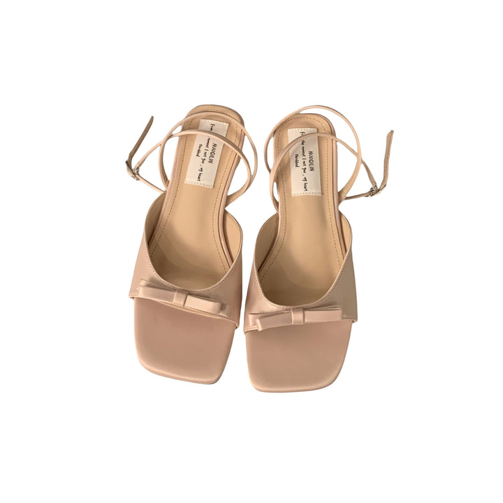 Damen elegante Slingback Sandalen mit raffiniertem Schleifendetail Drune