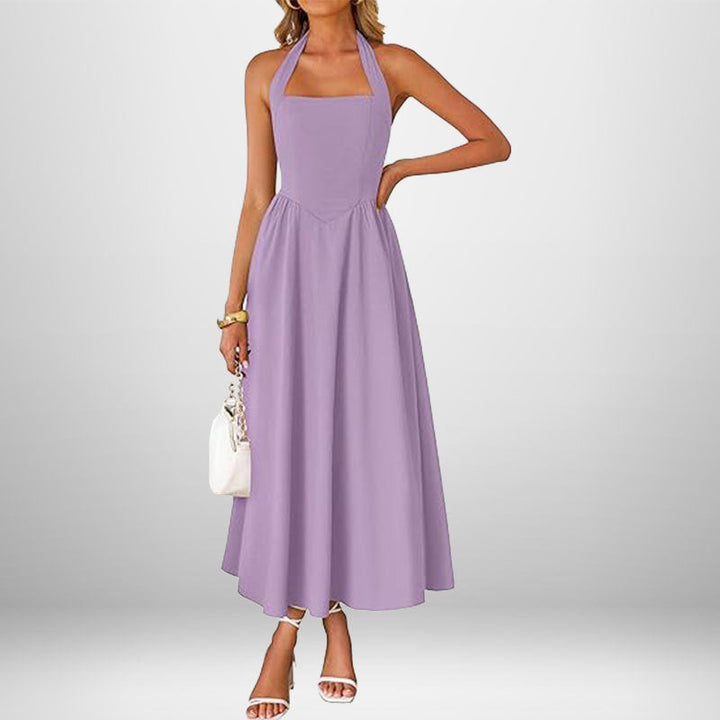 Drune | Cross Back O-Hals Maxikleid Leinen