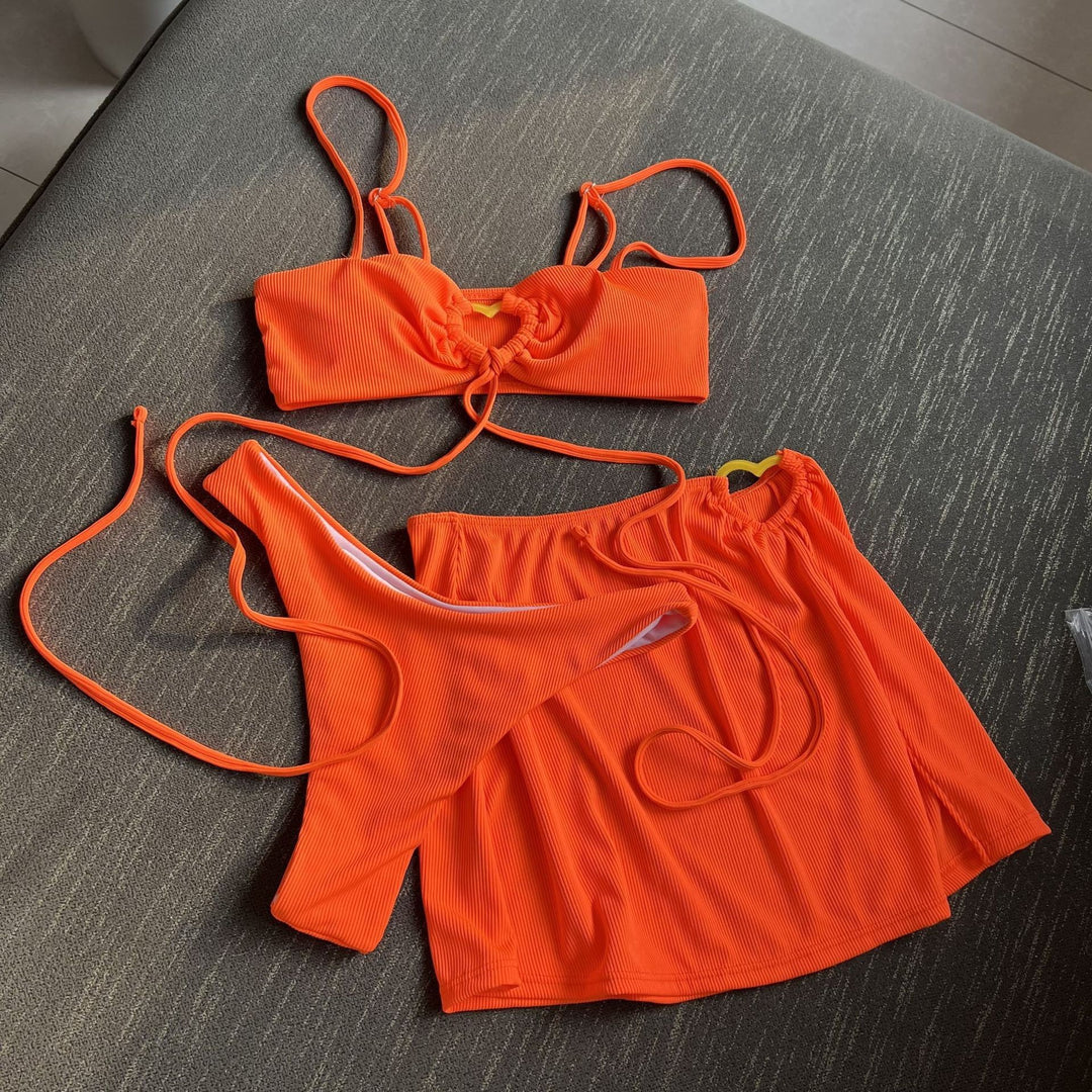 Damen Bikini-Set mit elegantem Knopf-Detail und hohem Beinausschnitt Drune