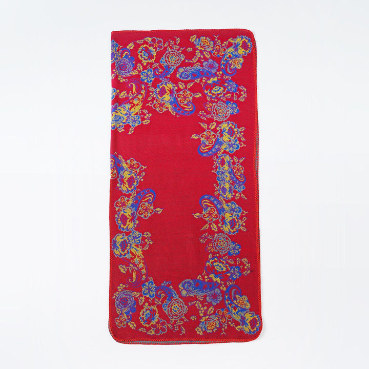 Damen Jacquard-Poncho aus Wollmix mit floraler Musterung und Kettelkante Drune