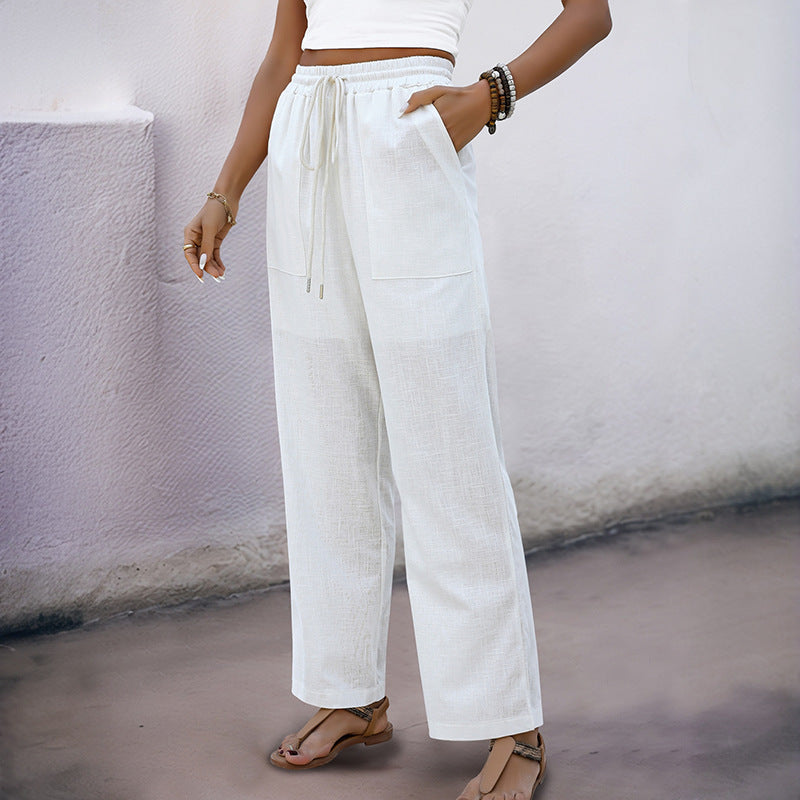 Damen Weite Sommerhose mit elastischem Bund Drune